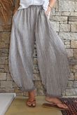 Sundaze Cheesecloth Chalk Stripe Classic Barrel Pant Mocha